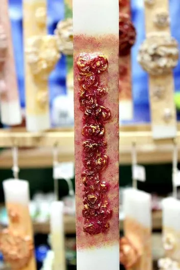 Πασχαλινή Λαμπάδα Στρογγυλή Κόκκινο