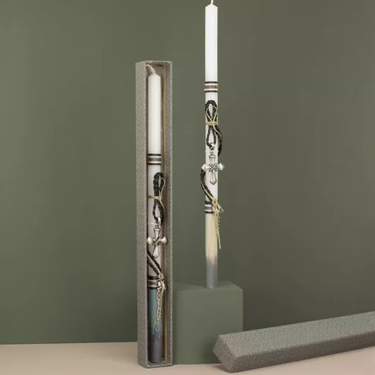 Πασχαλινή Λαμπάδα Στρογγυλή με Κουτί Πράσινο