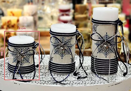 Αρωματικό Κερί 8*10 Στολισμό Ρόδι Μικρό Ασημί