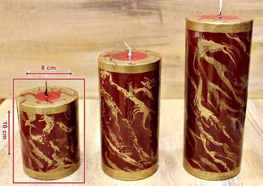 Κερί Marble 8χ10 Κόκκινο Χρυσό