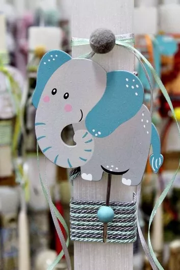 Πασχαλινή Λαμπάδα στρογγυλή 25cm. γκρι