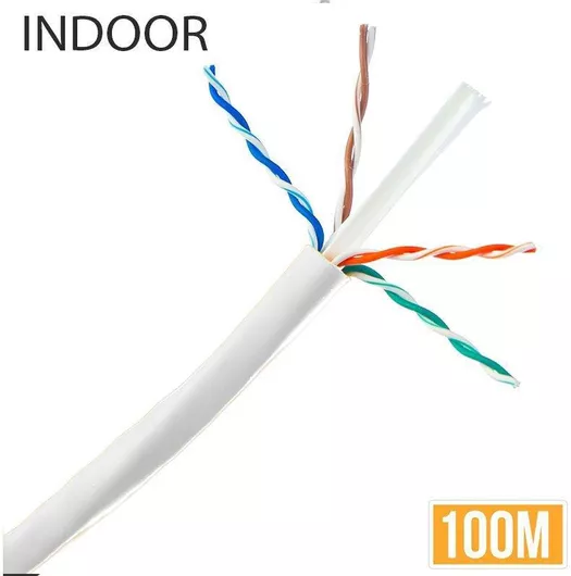 Καλώδιο Δικτύου U/UTP Cat.6 Ethernet χωρίς ακροδέκτες 100m Λευκό 1τμχ.