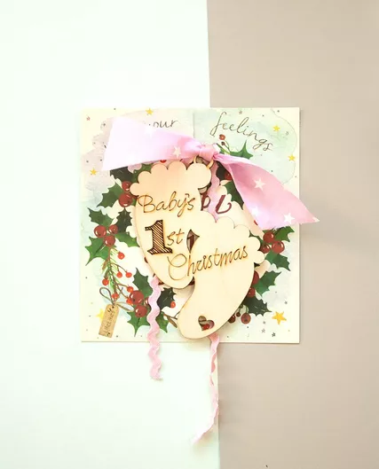 Γούρι Lifelikes Κρεμαστό Ξύλινο Πατουσάκι Ροζ