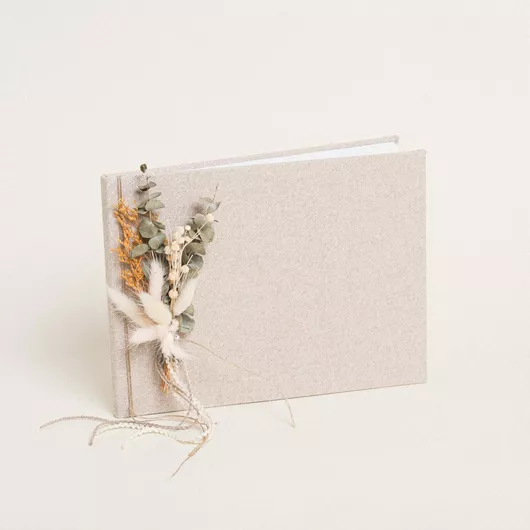 Beauty Home Βιβλίο Ευχών Ορθιο Lurex Μπεζ Χρυσό