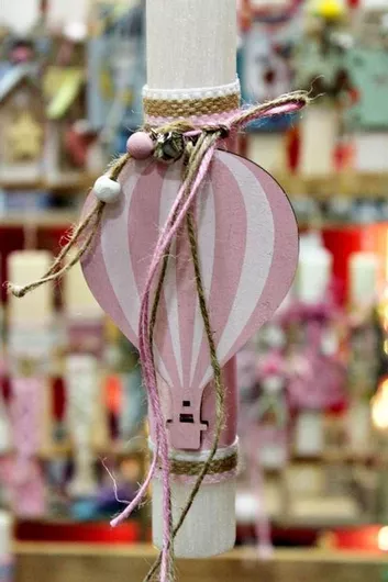 Πασχαλινή Λαμπάδα Στρογγυλή Ροζ