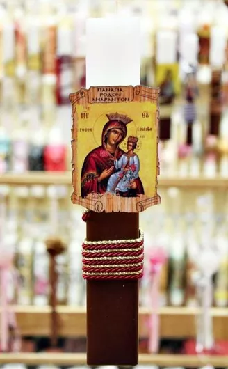 Πασχαλινή Λαμπάδα Στρογγυλή 25cm.