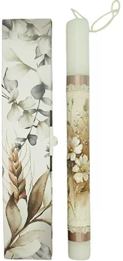 Πασχαλινή Λαμπάδα Στρογγυλή Χειροποίητη