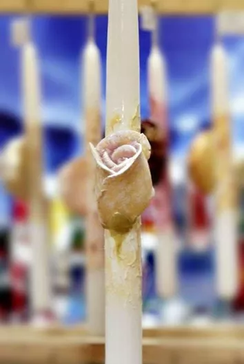 Πασχαλινή Λαμπάδα Στρογγυλή Ροζ