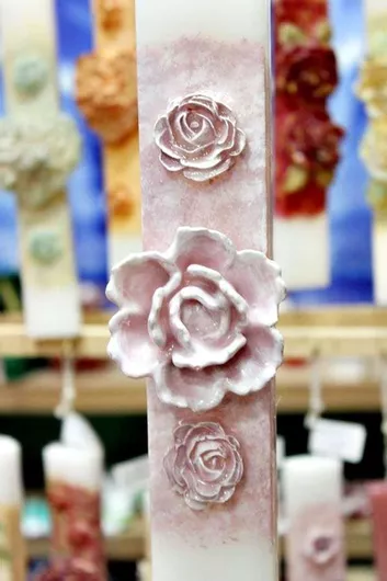 Πασχαλινή Λαμπάδα Στρογγυλή Ροζ