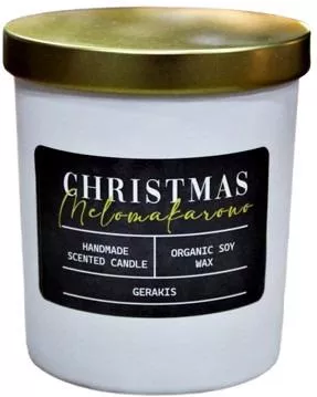 Αρωματικό Κερί Σόγιας Βαζάκι Χρυσό Καπάκι 8.5 X 7.5 Cm Μελομακάρονο