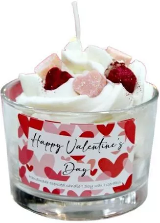 Αρωματικό Κερί Σόγιας Μικρές Καρδιές Ποτήρι Small Φ82 X 58 Cm