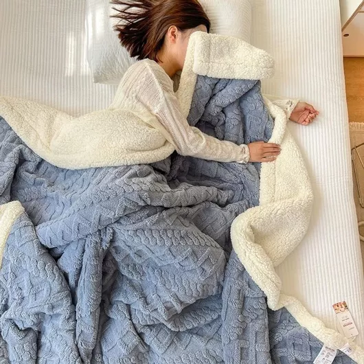 Κουβέρτα My Home Luxury Προβατάκι Υπέρδιπλη 220x240cm Γαλάζιο