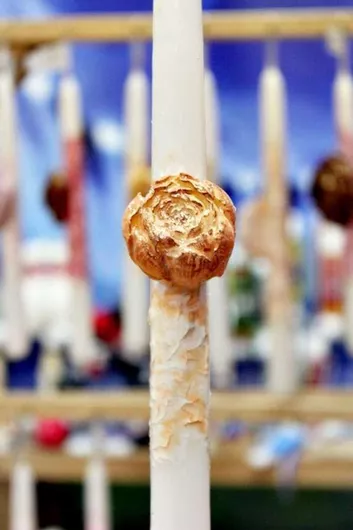 Πασχαλινή Λαμπάδα Στρογγυλή Κίτρινο