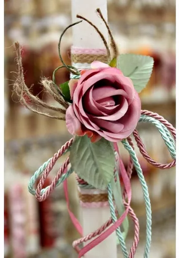 Πασχαλινή Λαμπάδα Τετράγωνη Λουλούδι 003073