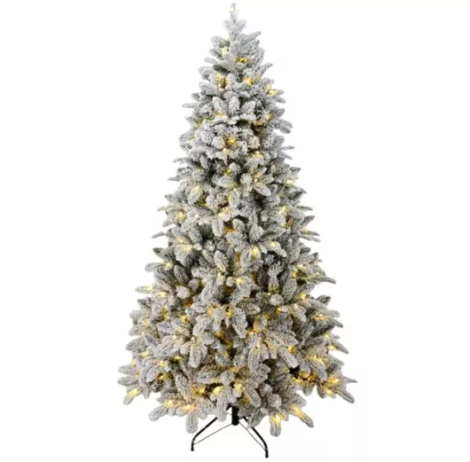 Χριστουγεννιάτικο Δέντρο Χιονισμένο 210cm με 2075 Κλαδιά & με Φωτισμό LED Λευκό