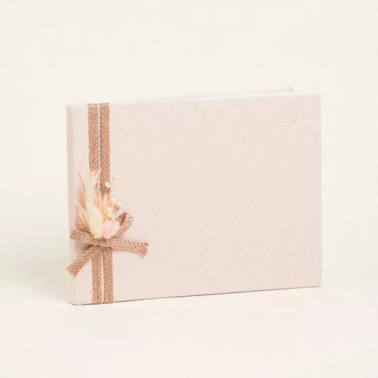 Beauty Home Βιβλιο Ευχων Στεφανι Ροζ-χρυσο Αποξηραμενα Πλαγιο Ροζ-χρυσο