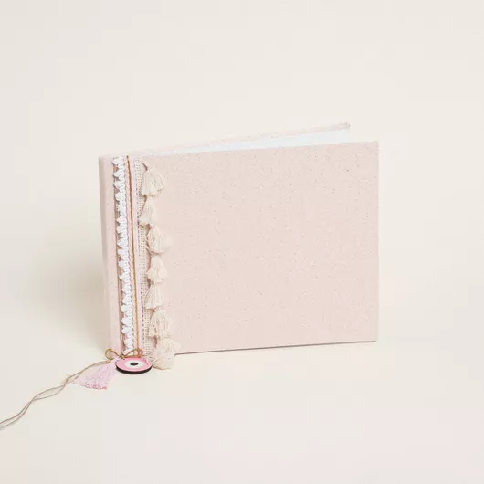 Beauty Home Βιβλιο Ευχων Ορθιο Ροζ Χρυσο Lurex