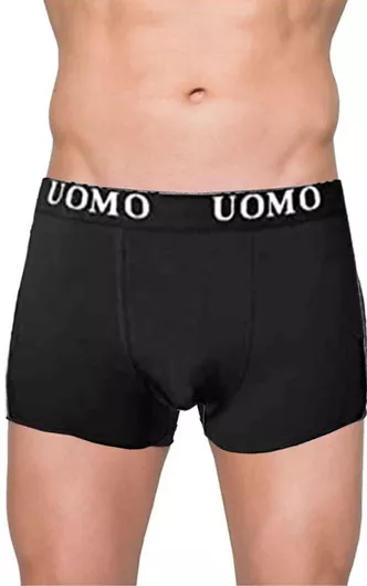 Uomo 1012 Men's Boxer Briefs Black Navy Blue Anthracite 12-Pack