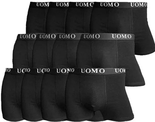 Uomo Ανδρικά Μποξεράκια Μαύρο 12Pack
