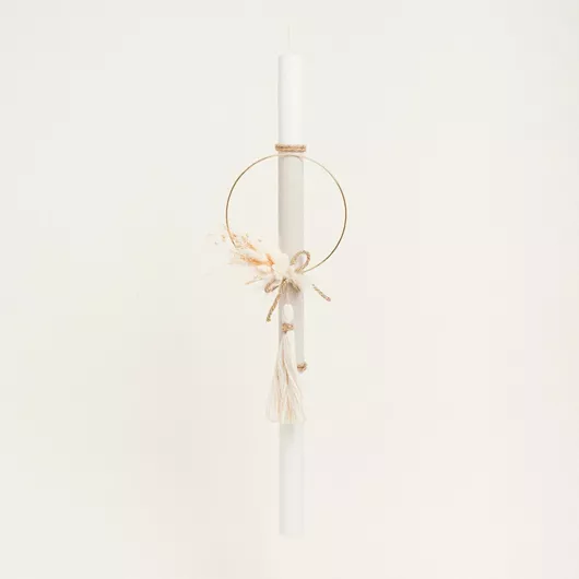 Πασχαλινή Λαμπάδα Στρογγυλή Μπεζ