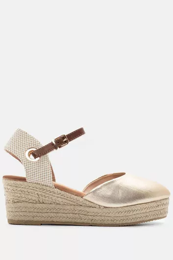 Luigi Καλοκαιρινές Γυναικείες Πλατφόρμες Εσπαντρίγιες Χρυσό