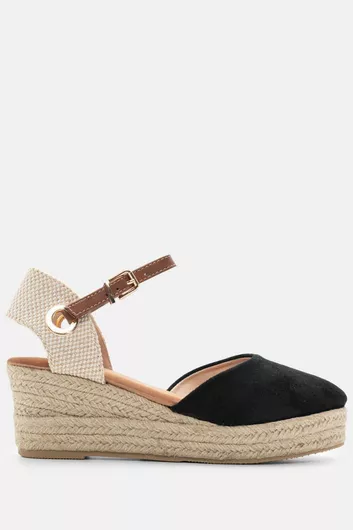 Luigi Καλοκαιρινές Γυναικείες Πλατφόρμες Εσπαντρίγια Μαύρο