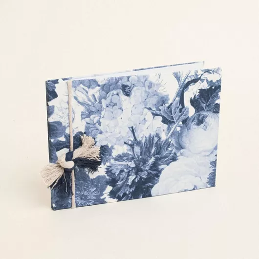 Beauty Home Βιβλίο Ευχών Ορθιο Μπλε Λουλούδια Beauty Home Μπλε