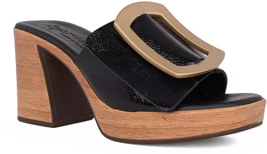 ΓΥΝΑΙΚΕΙΟ ΔΕΡΜΑΤΙΝΟ ΑΝΑΤΟΜΙΚΟ ΠΕΔΙΛΟ Mules SPARTANAS by Oh! My Sandals 5394 DOYA NEGRO