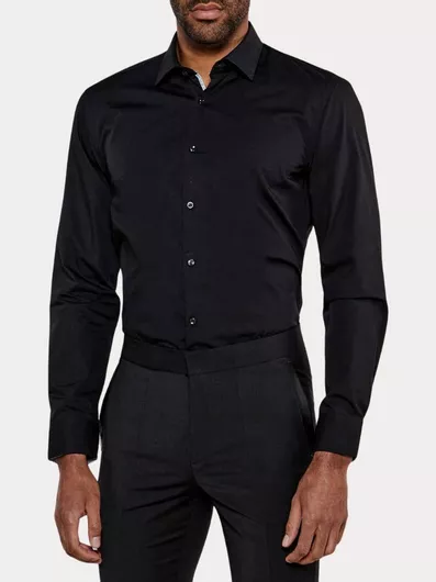 Hugo Boss Koey Μακρυμάνικο Πουκάμισο Slim Fit Μαύρο