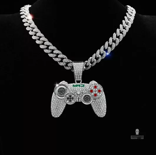 Ghetto Ανδρικό Κολιέ Μενταγιόν Hip Hop Controller PS Game