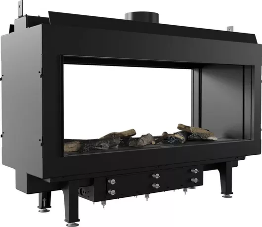 Ενεργειακό Τζάκι Kratki Leo 100 Tunel G20 Αερίου 9kW Διαμπερές με Σταθερή Πόρτα