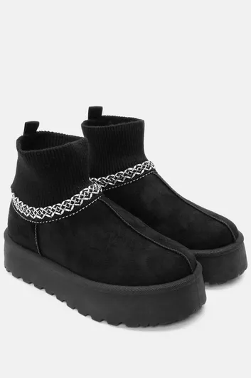 Luigi Γυναικεία Μποτάκια με Γούνα Μαύρο