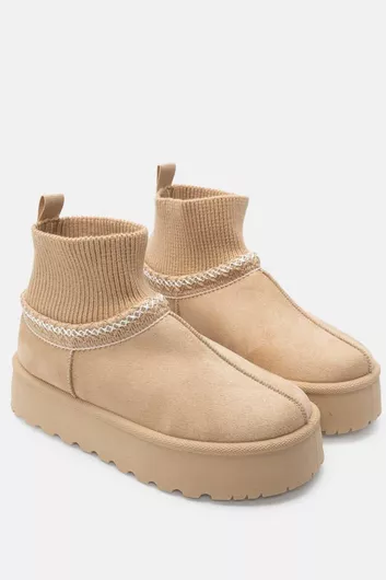 Luigi Γυναικεία Μποτάκια με Γούνα Μπεζ