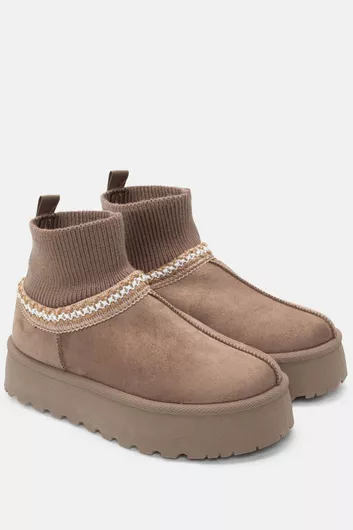 Luigi Γυναικεία Μποτάκια με Γούνα Καφέ