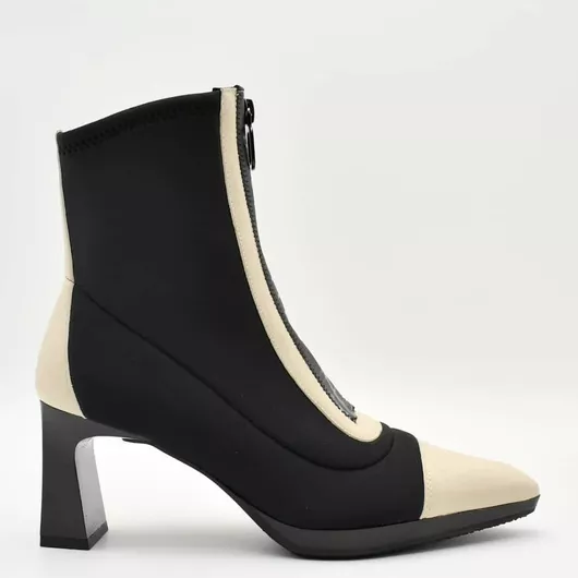 Hispanitas Δερμάτινα Γυναικεία Μποτάκια με Μεσαίο Τακούνι Μαύρο