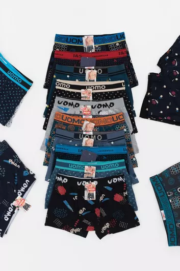 Uomo Ανδρικά Μποξεράκια MULTICOLOR με Σχέδια 10Pack