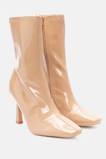 Μποτάκια Λουστρίνι Ραφή Μπροστά Μπεζ 4307402