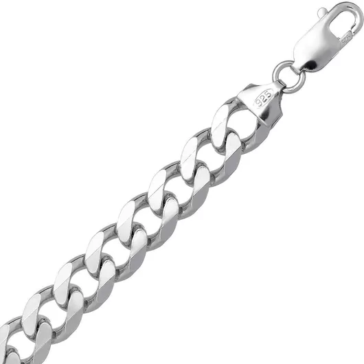 Αλυσίδα Λαιμού Croma Catene Ασημί Φαρδιά Πάχους 9.6mm & Μήκους 60cm