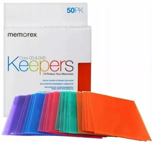 Φάκελοι Memorex MEKOP για 1 Δίσκο με Διάφανη Πρόσοψη Διάφορατα 50τμχ.