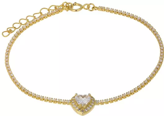 Γυναικείο Βραχιόλι Papoulidis Jewellery ΡιβιέραΑσήμι Επιχρυσωμένο με Ζιργκόν