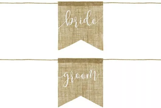 PartyDeco Διακοσμητικό Καρέκλας Bride & Groom 22cm