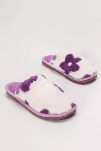 Luigi Χειμερινές Γυναικείες Παντόφλες με Γούνα Μοβ