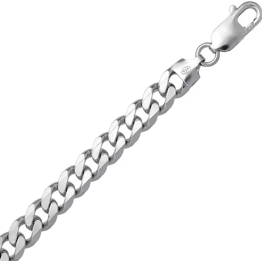 Αλυσίδα Λαιμού Croma Catene Ασημί Φαρδιά Πάχους 7.4mm & Μήκους 60cm