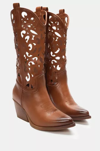 Luigi Γυναικείες Μπότες Cowboy Καφέ