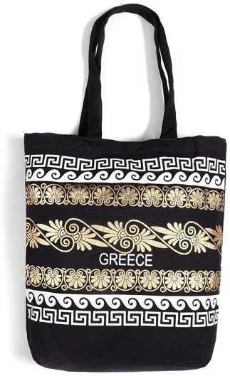 Τσάντα για Ψώνια Καραβόπανο 40cm X 40cm X 10cm 5 Greece Gold
