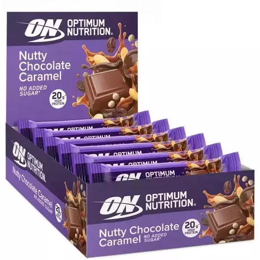 Μπάρες Optimum Nutrition με 20gr Πρωτεΐνης & Γεύση Nutty Chocolate Caramel 10x70gr