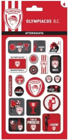 Παιχνίδι Χειροτεχνίας Χάρτινη Πόλη Αυτοκόλλητα Puffy Ολυμπιακός Μπάσκετ 4 για  3+ Ετών