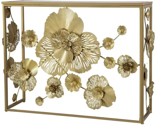 Κονσόλα Botanicial Μεταλλική Μ98.5xΠ30.5xΥ77cm Χρυσό