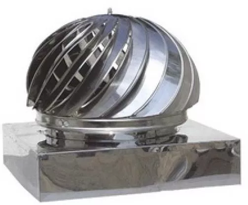 Οεμ Καπέλο Καμινάδας Ανοξείδωτο Περιστροφικό με Τετράγωνη Βάση 0,40mm 28x28cm