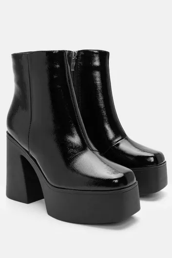 Luigi Suede Γυναικεία Μποτάκια με Πλατφόρμα Μαύρο